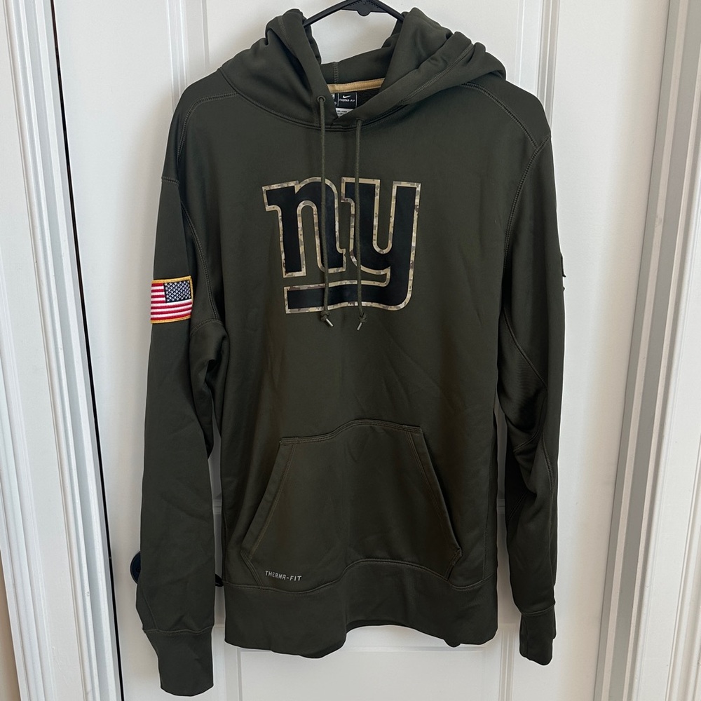 NFL Giants Army Hoodie with Logo and Flag Patch